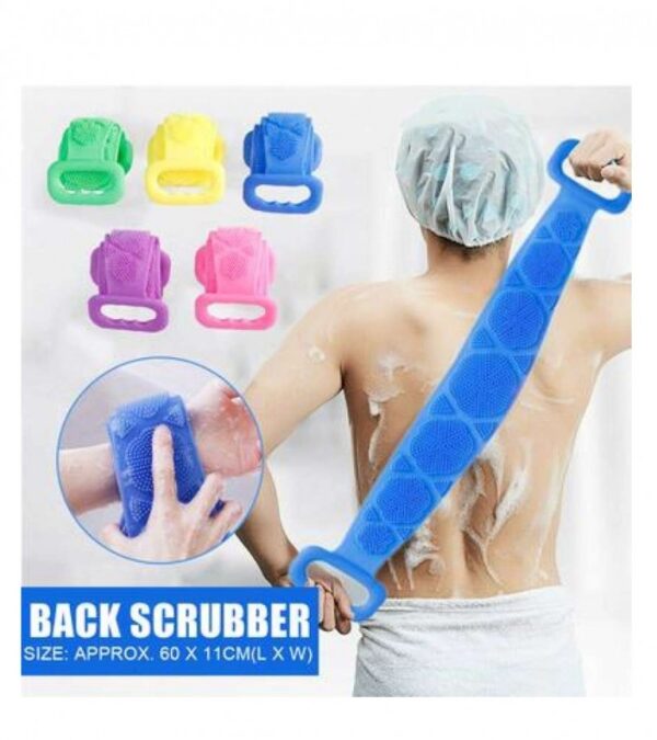Silicone Back Scrubber Belt – Dual-Sided Exfoliating and Massage Tool-Removes Bath Towel)
